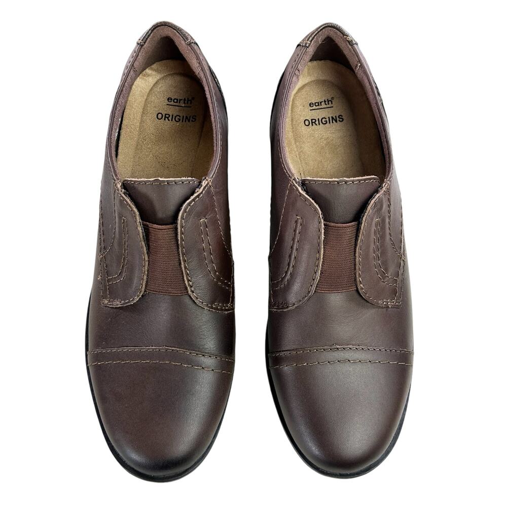 Earth Origins Shoes Women Size 8 Brown Navigate Nate Leather Workwear Slip On - Picture 5 of 12